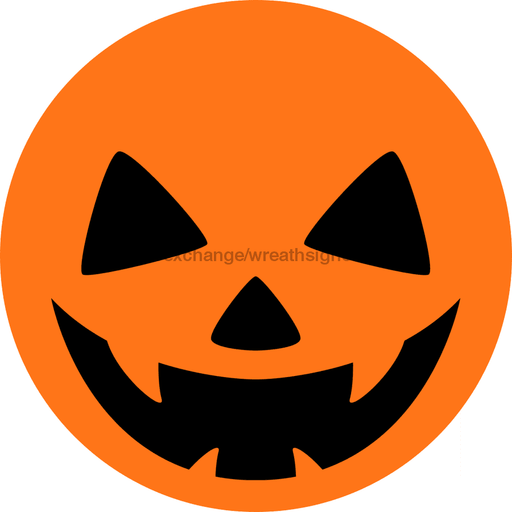 Wreath Sign Pumpkin Face Decoe-2359 For Round 10 Metal