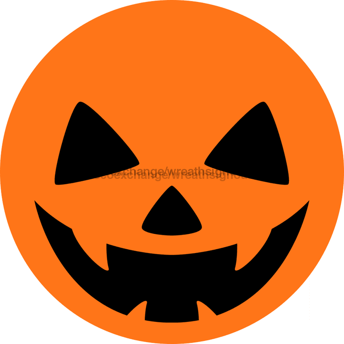 Wreath Sign Pumpkin Face Decoe-2359 For Round 12 metal