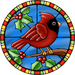 Wreath Sign, Red Cardinal Sign, Christmas Sign, Stained Glass, DECOE-1103, Sign For Wreath, DecoExchange - DecoExchange®
