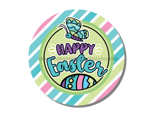Wreath Sign, Round Easter Sign, Butterfly Easter Sign, DECOE-468, Sign For Wreath, DecoExchange - DecoExchange