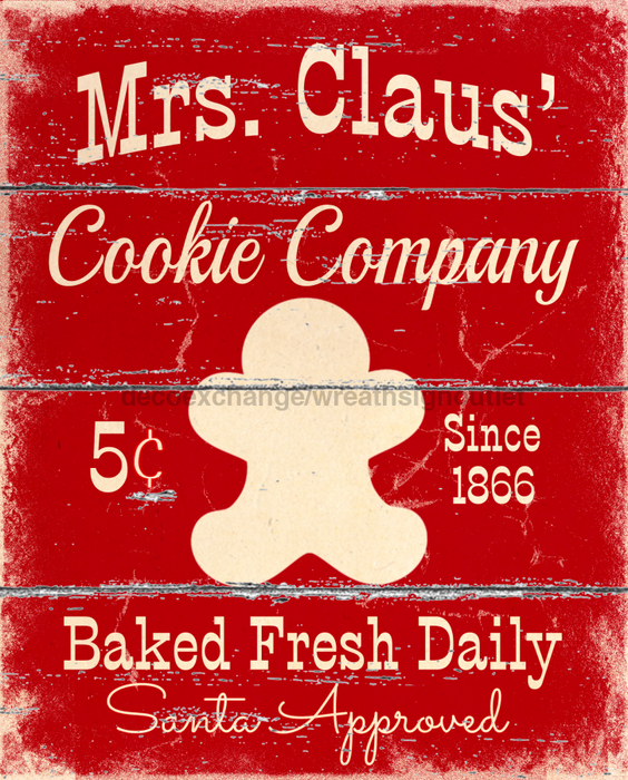 Wreath Sign, Rustic Christmas Sign, Cookie Sign, 8x10"Metal Sign DECOE-771, Sign For Wreath, DecoExchange - DecoExchange