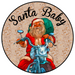 Wreath Sign, Santa Baby - Motorcycle 10" Round Metal Sign DECOE-176, DecoExchange, Sign For Wreaths - DecoExchange