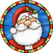 Wreath Sign, Santa Sign, Christmas Sign, Stained Glass, DECOE-1116, Sign For Wreath, DecoExchange - DecoExchange®