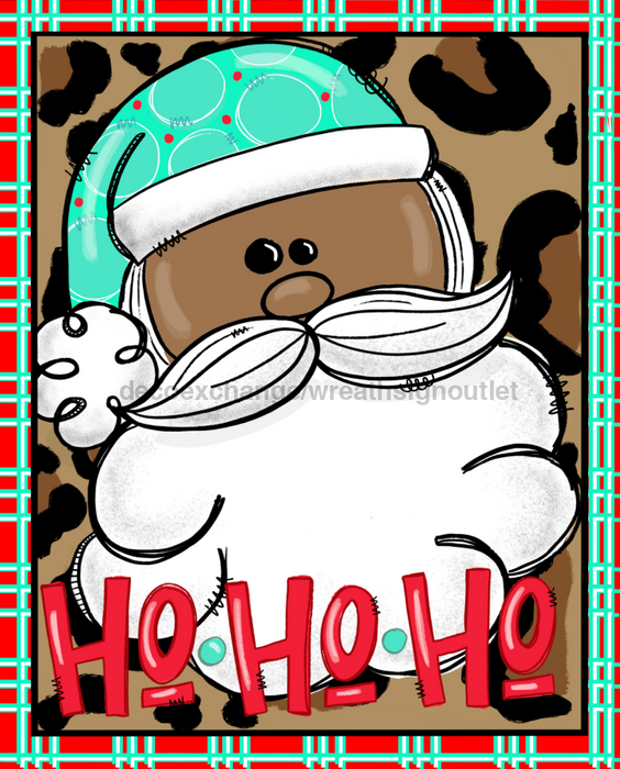 Wreath Sign, Santa Claus Christmas Sign, 8x10", Metal Sign DECOE-929, Sign For Wreath, DecoExchange - DecoExchange