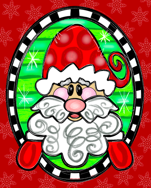 Wreath Sign, Santa Claus Sign, Whimsical Christmas Sign, 8x10",  Metal Sign, TH-008, Sign For Wreath, DecoExchange - DecoExchange