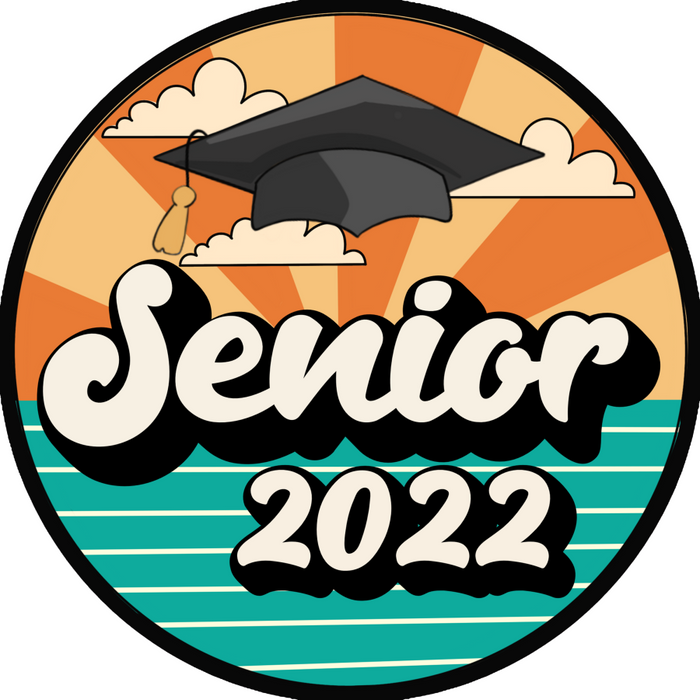 Wreath Sign, School Sign, Senior 2022, Sign, Graduation Sign, 18" Wood Round  Sign CR-045, DecoExchange, Sign For Wreath