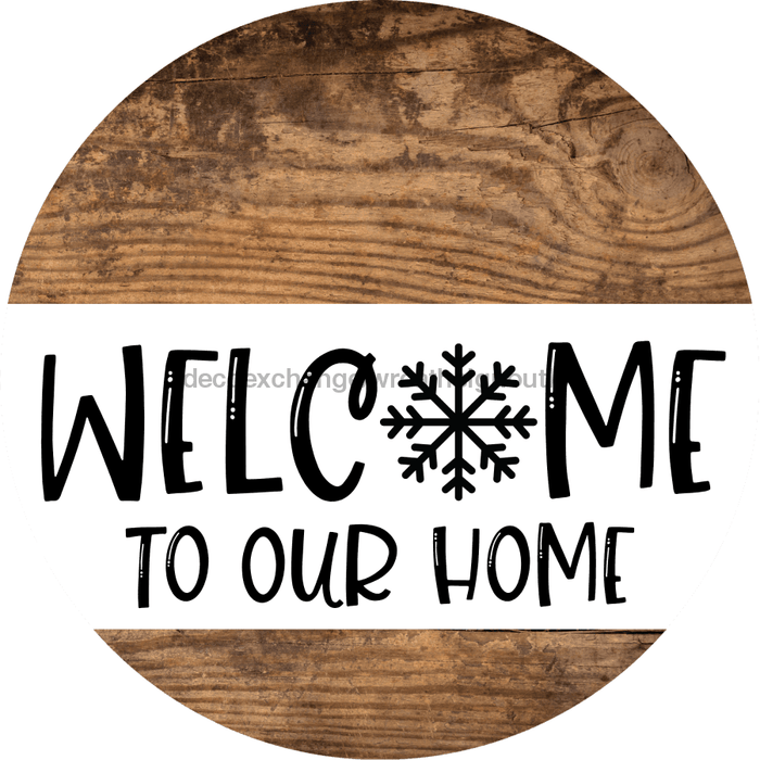 Wreath Sign Snowflake Winter Christmas Decoe-2350 For Round 10 Wood