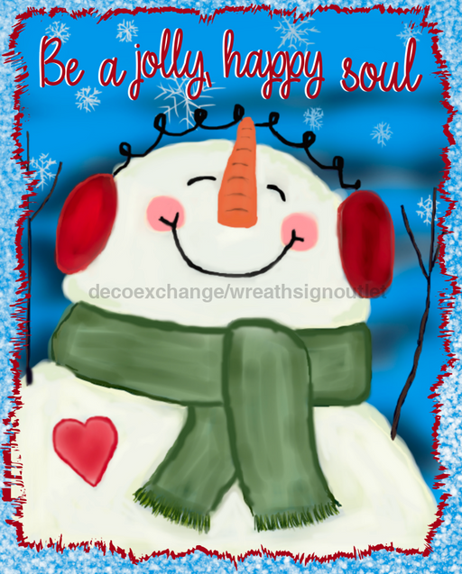 Wreath Sign, Snowman Sign, Blue Christmas Sign, 8x10" Metal Sign DECOE-859, Sign For Wreath, DecoExchange - DecoExchange