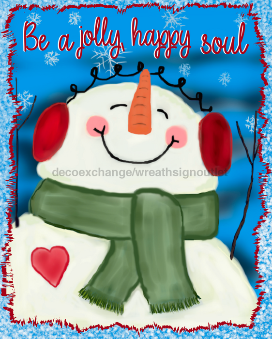 Wreath Sign, Snowman Sign, Blue Christmas Sign, 8x10" Metal Sign DECOE-859, Sign For Wreath, DecoExchange - DecoExchange