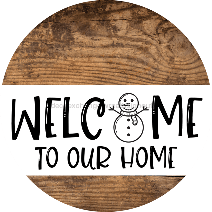 Wreath Sign Snowman Christmas Decoe-2349 For Round 18 Wood