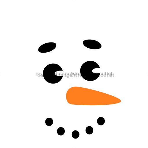 Wreath Sign Snowman Face Decoe-2354 For Round 10 Wood