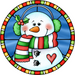 Wreath Sign, Snowman Sign, Winter Sign, Stained Glass, DECOE-1118, Sign For Wreath, DecoExchange - DecoExchange®