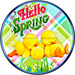 Wreath Sign, Spring Sign, Hello Spring Chicks, 18" Wood Round  Sign DECOE-392, Sign For Wreath, DecoExchange