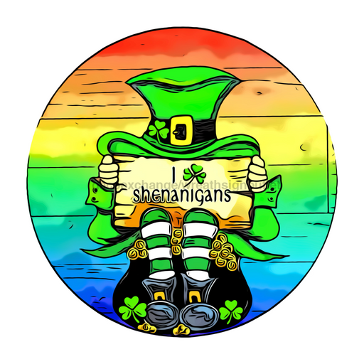 Wreath Sign, St Patricks Day Sign, 18" Wood Round  Sign DECOE-287, Sign For Wreath, DecoExchange