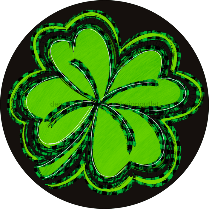 Wreath Sign, St Patricks Day Sign, Four Leaf Clover, 10" Round Metal Sign DECOE-235, Sign For Wreath, DecoExchange - DecoExchange