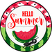 Wreath Sign, Summer Sign, Watermelon Sign, 18" Wood Round  Sign DECOE-390, Sign For Wreath, DecoExchange
