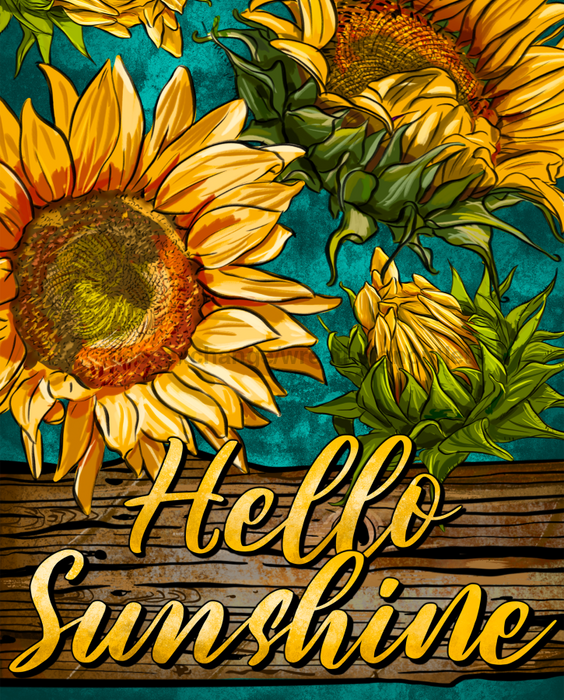 Wreath Sign, Sunflower Sign, 8x10" Metal Sign, DECOE-581, DecoExchange, Sign For Wreath - DecoExchange