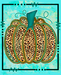 Wreath Sign, Teal Animal Print Pumpkin Sign, Fall Sign, 8x10" Metal Sign DECOE-875, Sign For Wreath, DecoExchange - DecoExchange