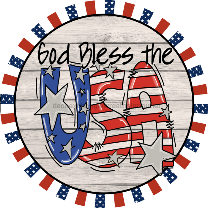 Wreath Sign, USA Sign, Patriotic Sign, DECOE-1016, Sign For Wreath, DecoExchange - DecoExchange®