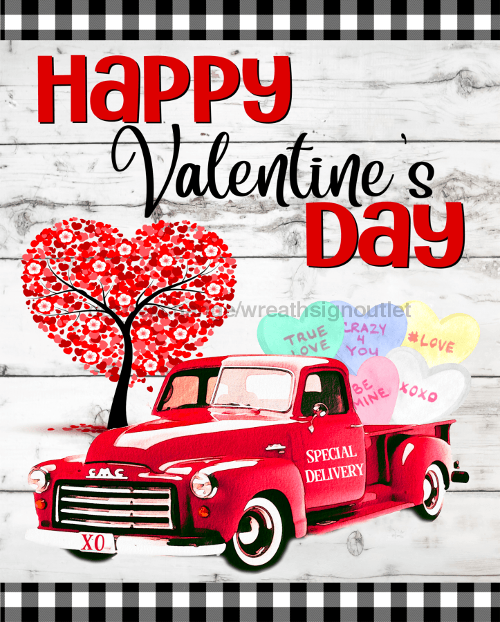 Wreath Sign Valentine Truck Valentine Sign 8x10metal Sign Decoe 573