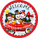 Wreath Sign, Vintage Christmas Sign, Snowman Sign, 12" Round, Metal Sign, DECOE-779, DecoExchange, Sign For Wreath - DecoExchange