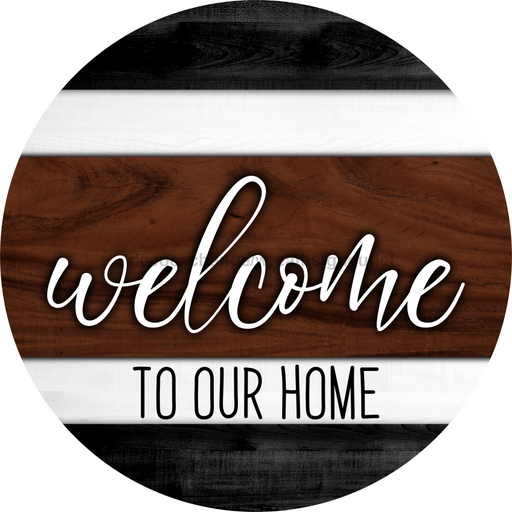 Wreath Sign, Welcome Sign, 18" Wood Round Sign, DECOE-638, DecoExchange, Sign For Wreath - DecoExchange®