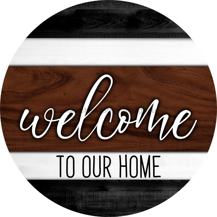 Wreath Sign, Welcome Sign, 18" Wood Round Sign, DECOE-638, DecoExchange, Sign For Wreath - DecoExchange®