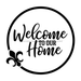Wreath Sign, Welcome Home, Fleur De Lis Sign, DECOE-1019, Sign For Wreath, DecoExchange - DecoExchange®