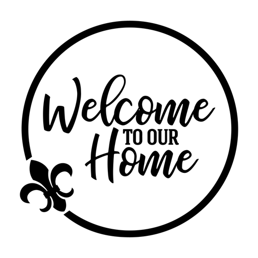 Wreath Sign, Welcome Home, Fleur De Lis Sign, DECOE-1019, Sign For Wreath, DecoExchange - DecoExchange®