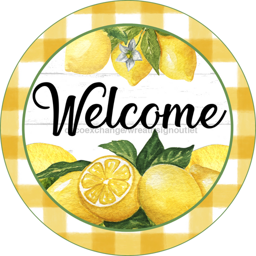 Wreath Sign, Welcome Sign, Lemon Sign, DECOE-533, Sign For Wreath, DecoExchange - DecoExchange