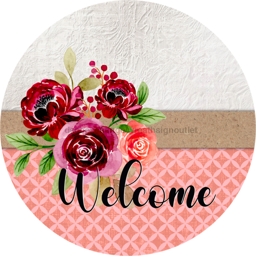 Wreath Sign, Welcome Sign, simple Sign, DECOE-541, Sign For Wreath, DecoExchange - DecoExchange