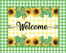 Wreath Sign, Welcome Sunflower Sign, 8x10" Metal Sign, DECOE-587, DecoExchange, Sign For Wreath - DecoExchange