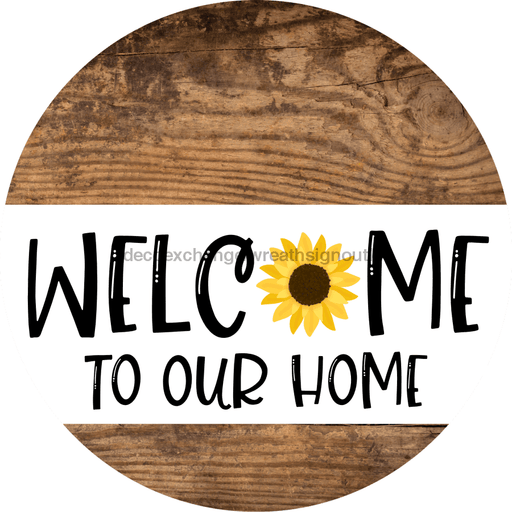 Wreath Sign Welcome Sunflower Decoe-2353 For Round 10 Metal