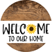 Wreath Sign Welcome Sunflower Decoe-2353 For Round 10 Metal