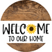 Wreath Sign Welcome Sunflower Decoe-2353 For Round 18 Wood