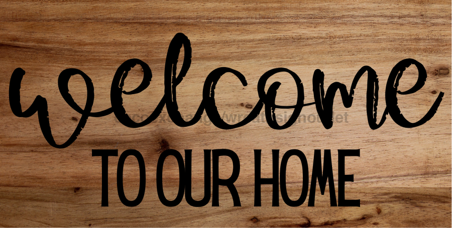 Wreath Sign Welcome To Our Home 6X12 Metal Decoe-4225 Decoexchange For