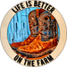 Wreath Sign, Western Sign, Better in Boots, 18" Wood Round  Sign, DECOE-958, Sign For Wreath, DecoExchange