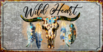 Wreath Sign, Western Sign, Wild Heart Sign, 6x12" Metal Sign DECOE-873, Sign For Wreath, DecoExchange - DecoExchange