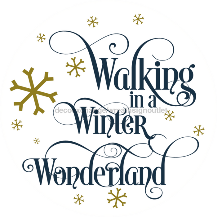 Wreath Sign, Winter Wonderland, Christmas Sign, 12" Round, Metal Sign, DECOE-760, DecoExchange, Sign For Wreath - DecoExchange