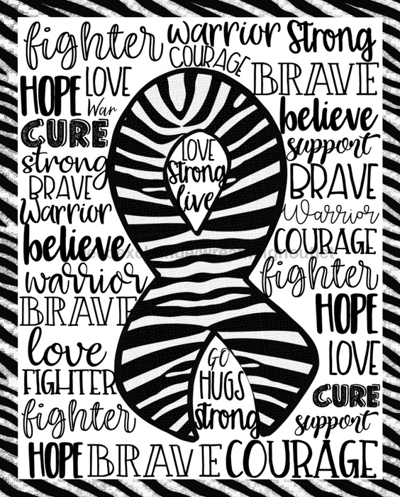 Wreath Sign, Zebra Awareness Sign, 8x10" Metal Sign DECOE-899, Sign For Wreath, DecoExchange - DecoExchange