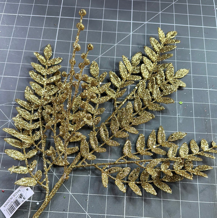 Xmas Leave Spray Gold 60901 Pick