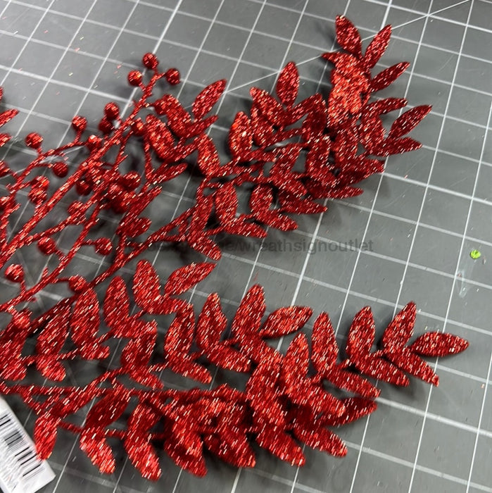 Xmas Leave Spray Red 60903 Pick