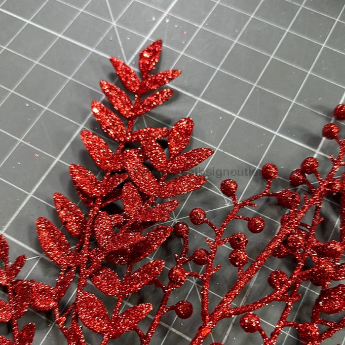 Xmas Leave Spray Red 60903 Pick