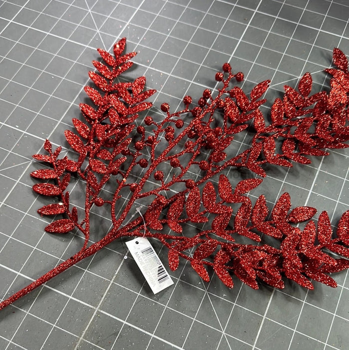 Xmas Leave Spray Red 60903 Pick
