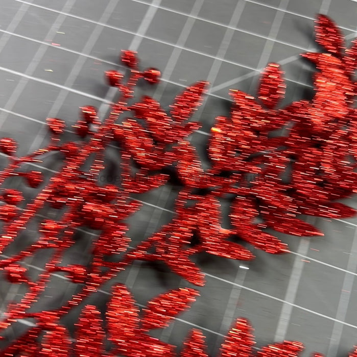Xmas Leave Spray Red 60903 Pick