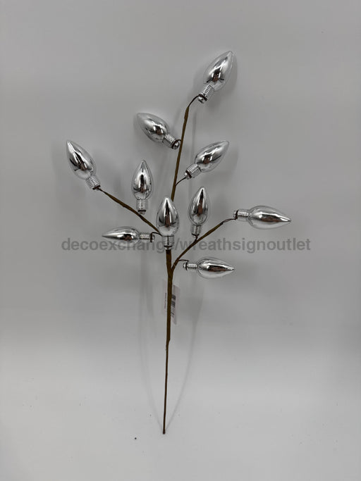 Xmas Lightbulb Spray Silv 68662 Greenery