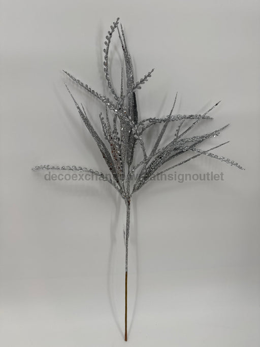 Xmas Mx Lvs Spray Silver 60252 Pick