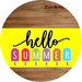 Yellow Hello Summer Door Hanger Dco-01643-Dh-Y 18’ Round Wood