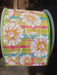 Yellow Satin/Fuchsia-Lime-Turquoise Plaid/White Gerberas 2.5’’X10Y 41525-40-09 Ribbon