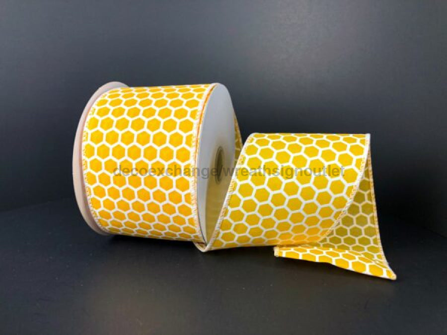 Ylw Stn/Wht Honeycomb 2.5’’X10Y 41259-40-49 Ribbon
